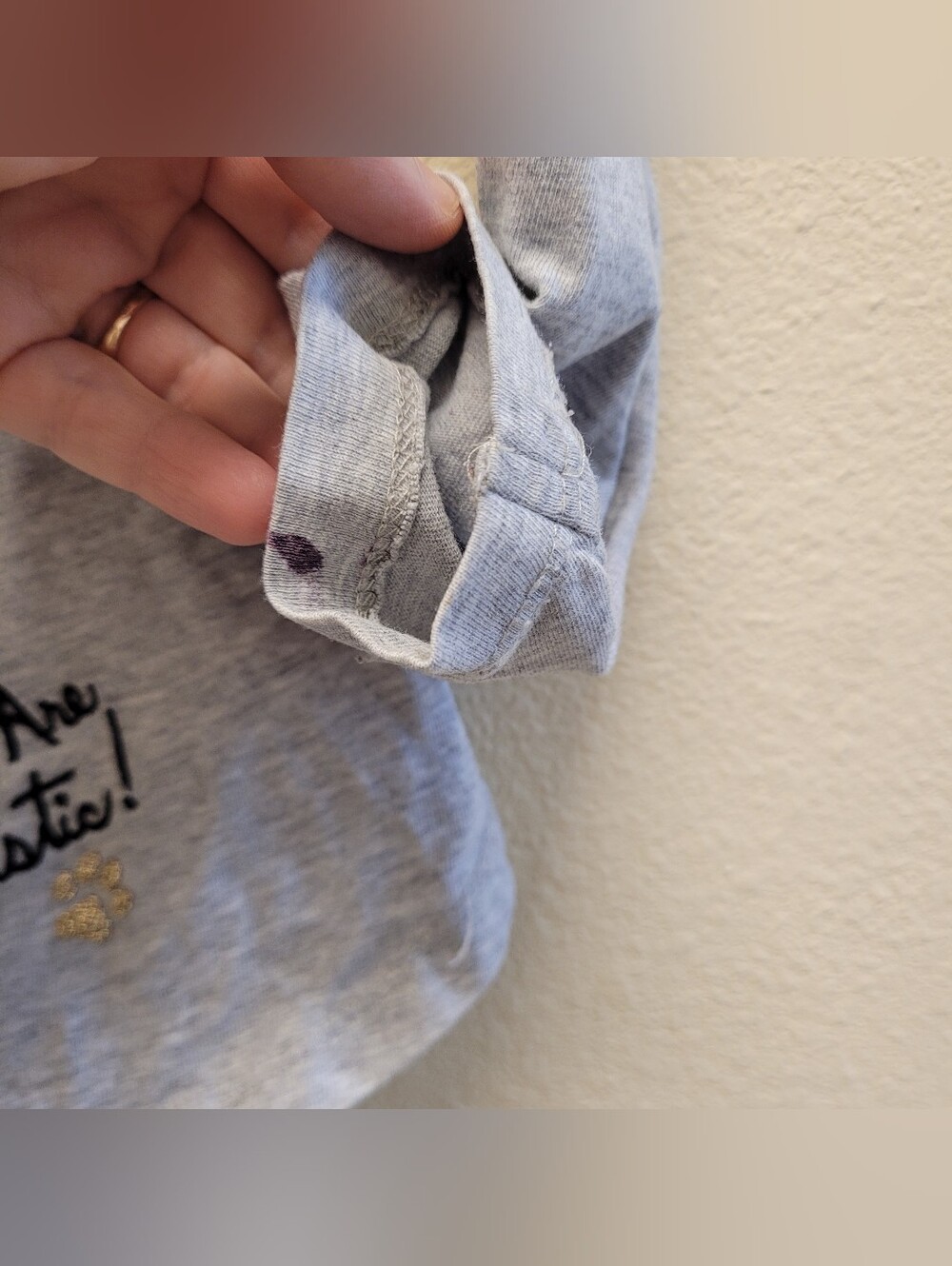Gymboree Light Gray Long Sleeve Tee with Kitty Accents Size 6 - Picture 4 of 7